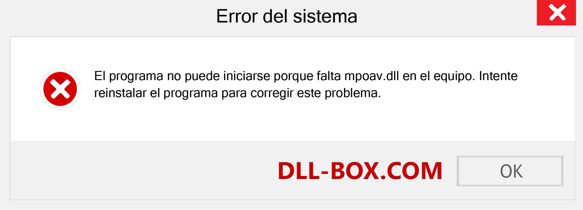 ¿Falta el archivo mpoav.dll ?. Descargar para Windows 7, 8, 10 - Corregir mpoav dll Missing Error en Windows, fotos, imágenes