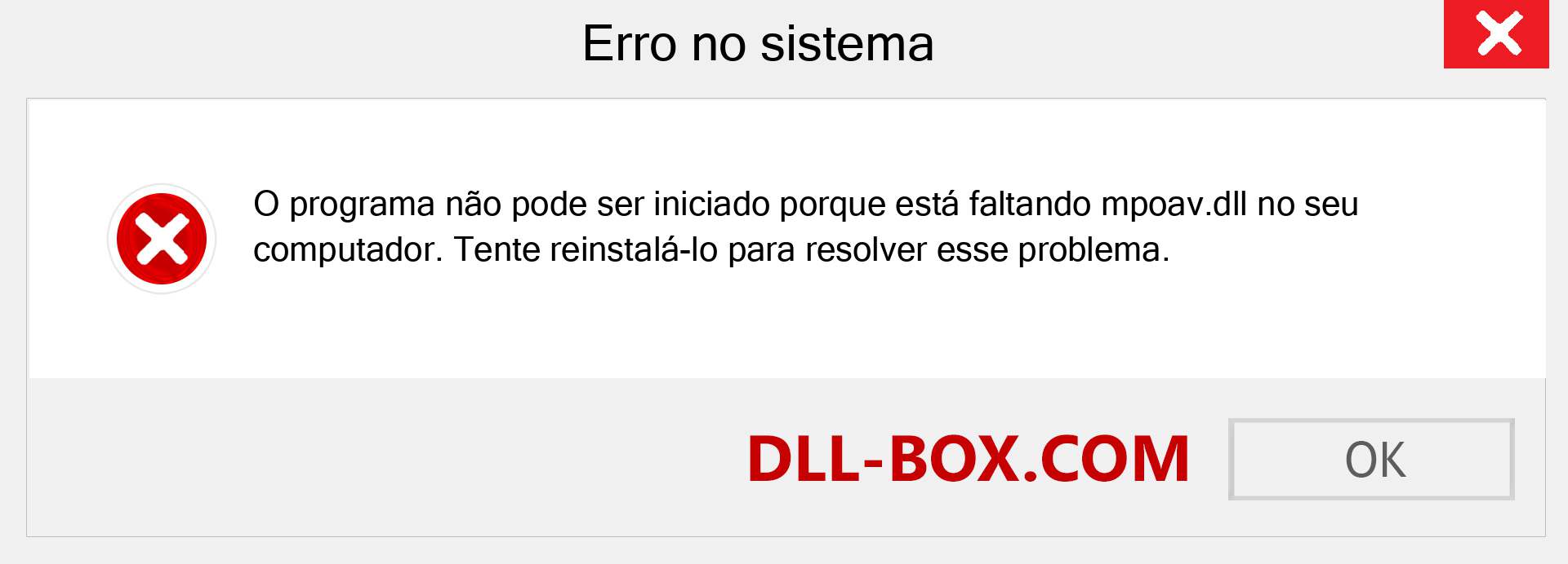 Arquivo mpoav.dll ausente ?. Download para Windows 7, 8, 10 - Correção de erro ausente mpoav dll no Windows, fotos, imagens